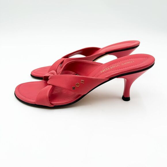 Louis Vuitton Pink Leather Sandals Mules Low Heel 36.5, 6.5 - Picture 4 of 14